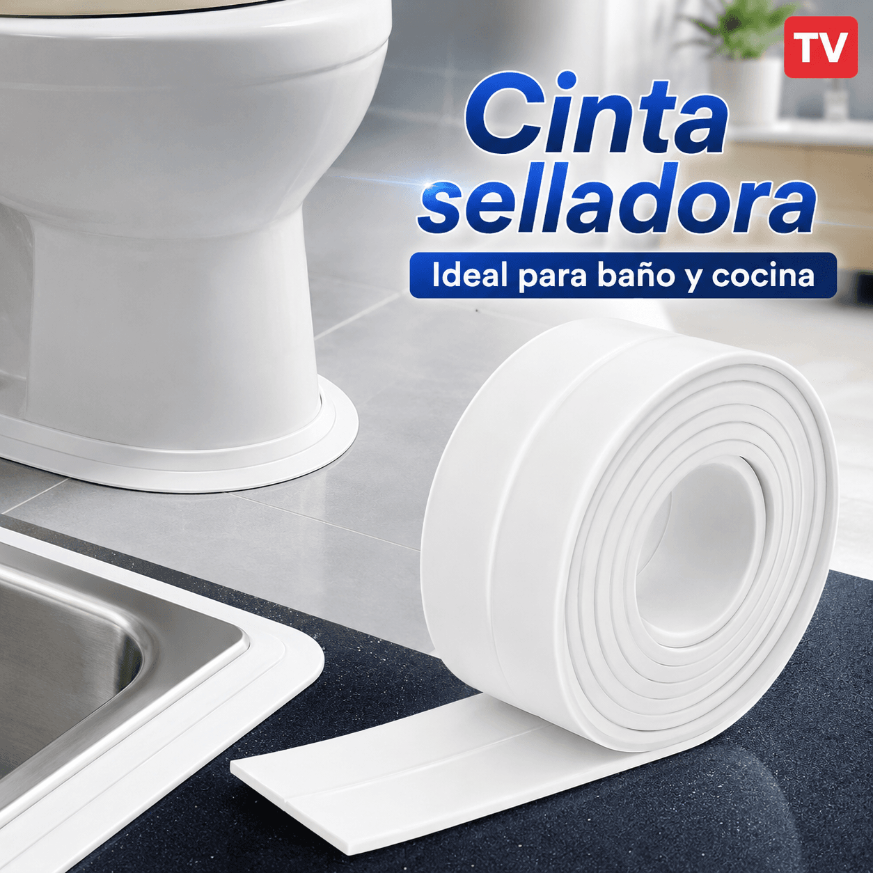 Cinta Selladora Autoadhesiva Impermeable Baño Cocina Anti Moho