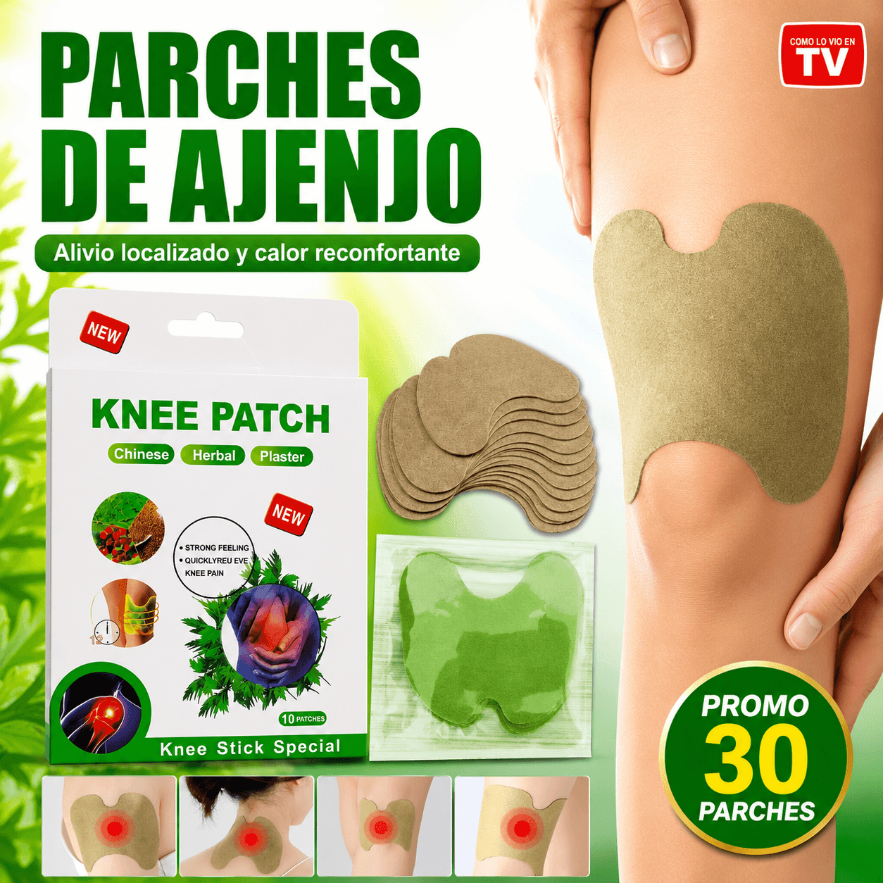 Parches De Ajenjo Para Dolor De Rodilla Y Articulaciones PROMO 30 Parches